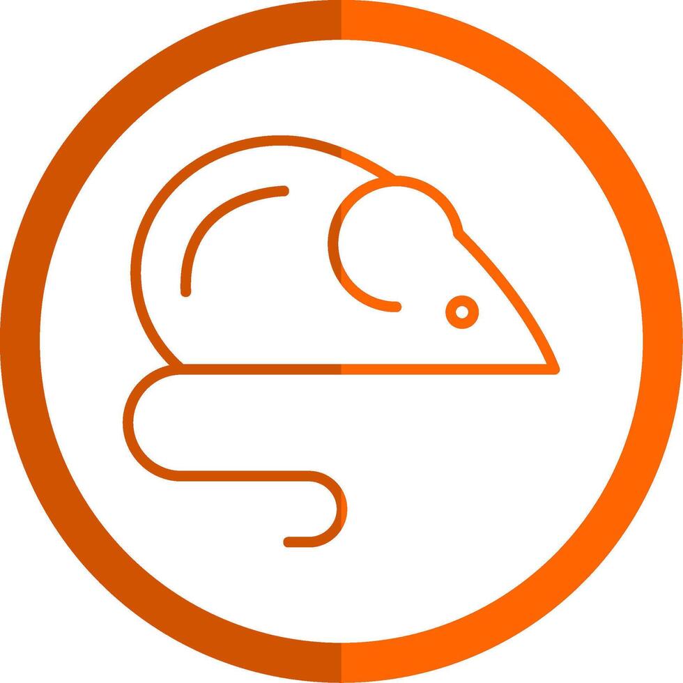 Rat Line Orange Circle Icon vector