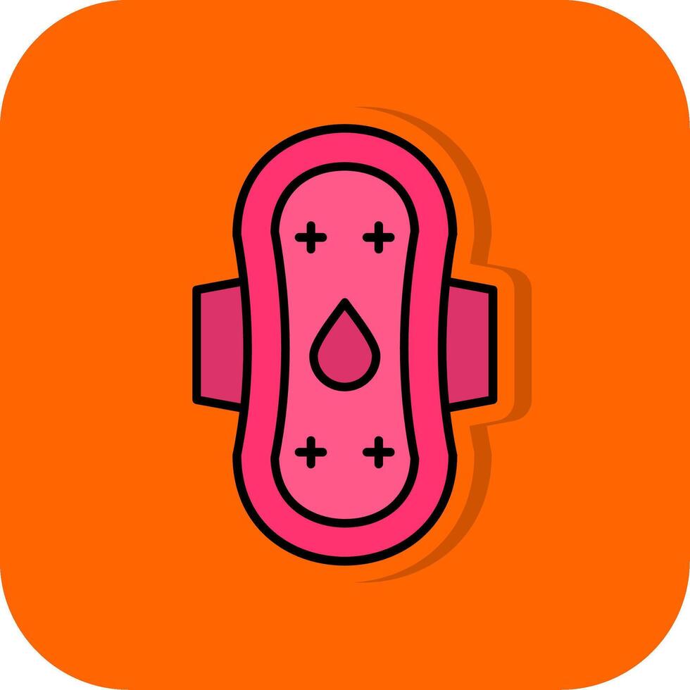 Sanitary Towel Filled Orange background Icon vector