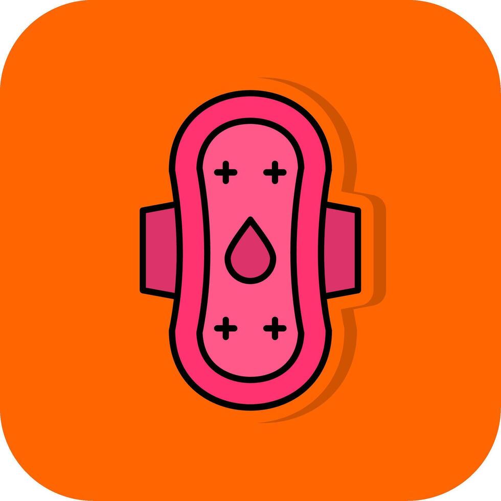 Sanitary Towel Filled Orange background Icon vector