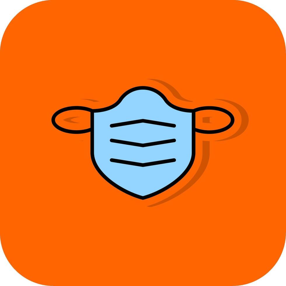 Surgical Mask Filled Orange background Icon vector