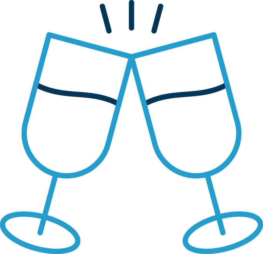 Cheers Line Blue Two Color Icon vector