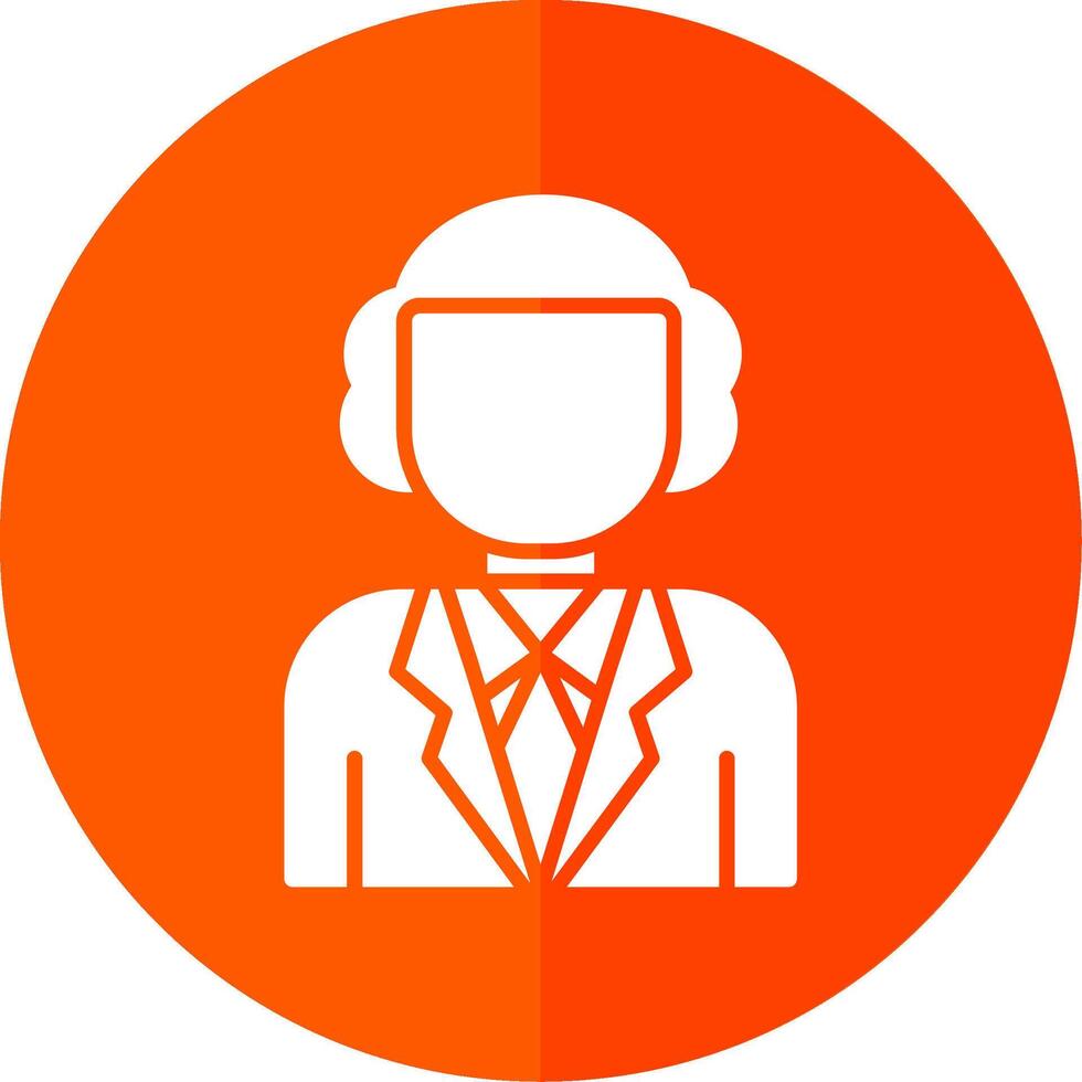 Judge Glyph Red Circle Icon vector