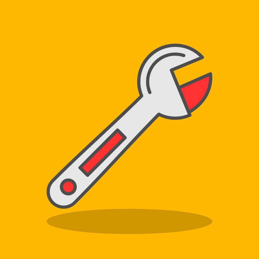 Adjustable Wrench Filled Shadow Icon vector
