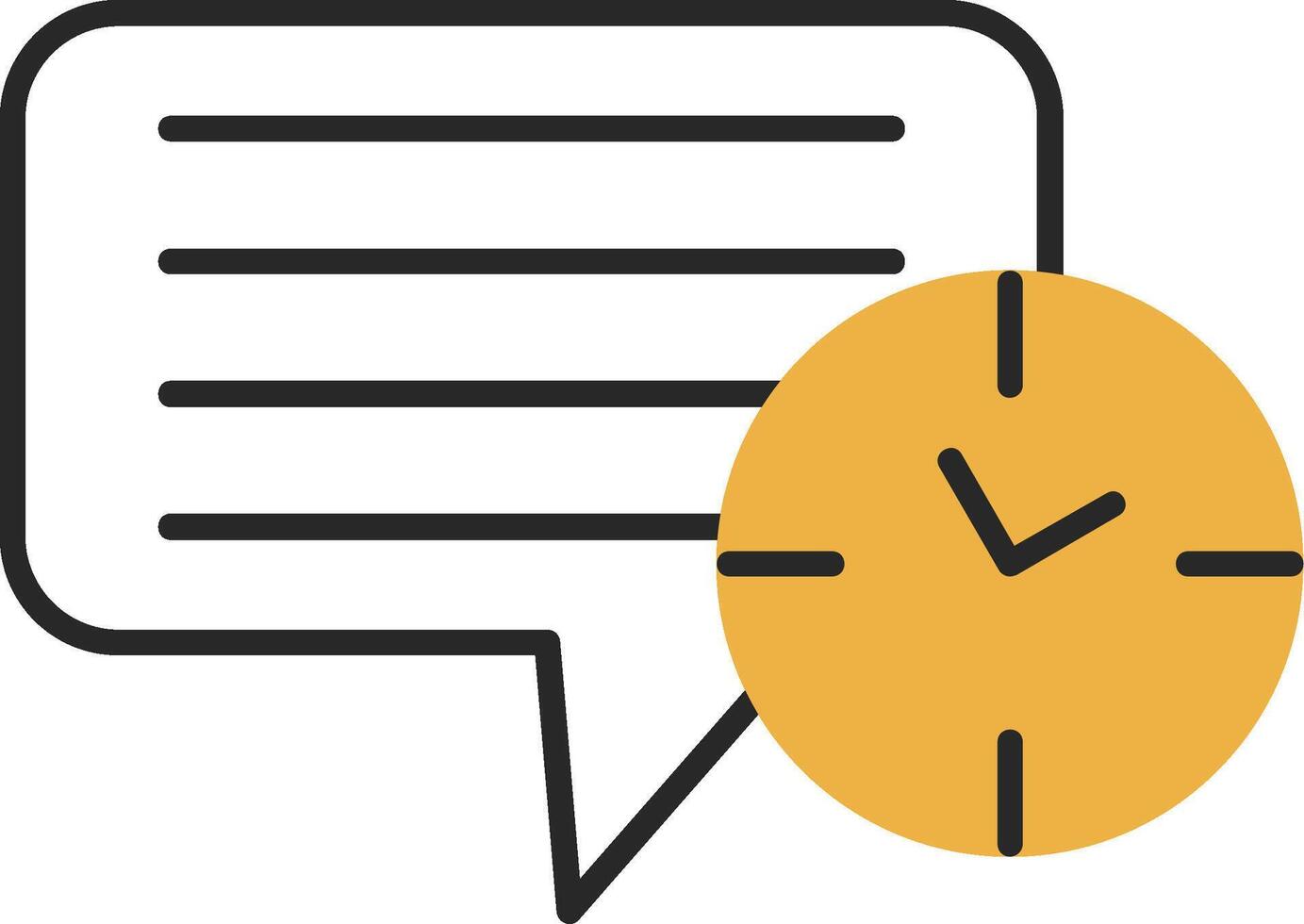 Message Clock Skined Filled Icon vector