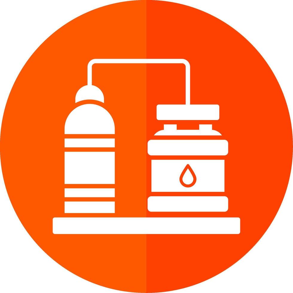 Oil Refinery Glyph Red Circle Icon vector