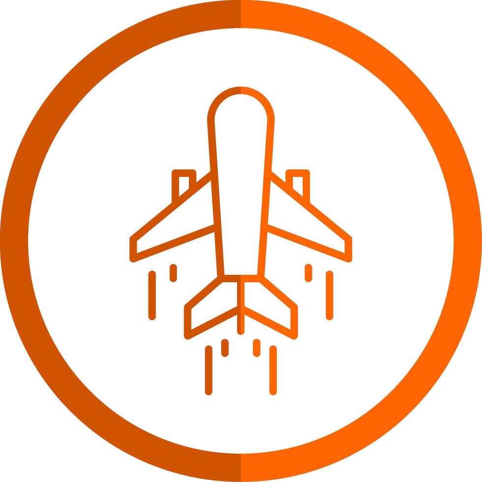 Air Transportation Line Orange Circle Icon vector