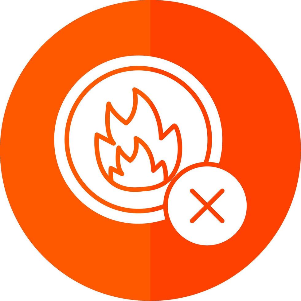 No Fire Glyph Red Circle Icon vector