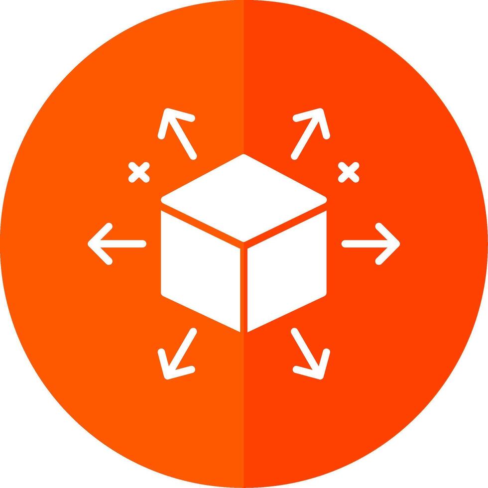 Distribution Glyph Red Circle Icon vector