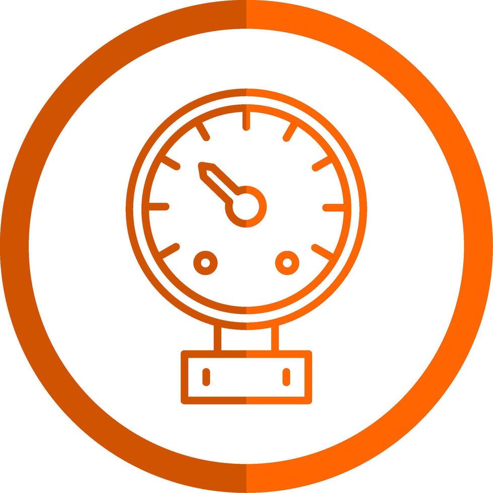 Gauge Line Orange Circle Icon vector