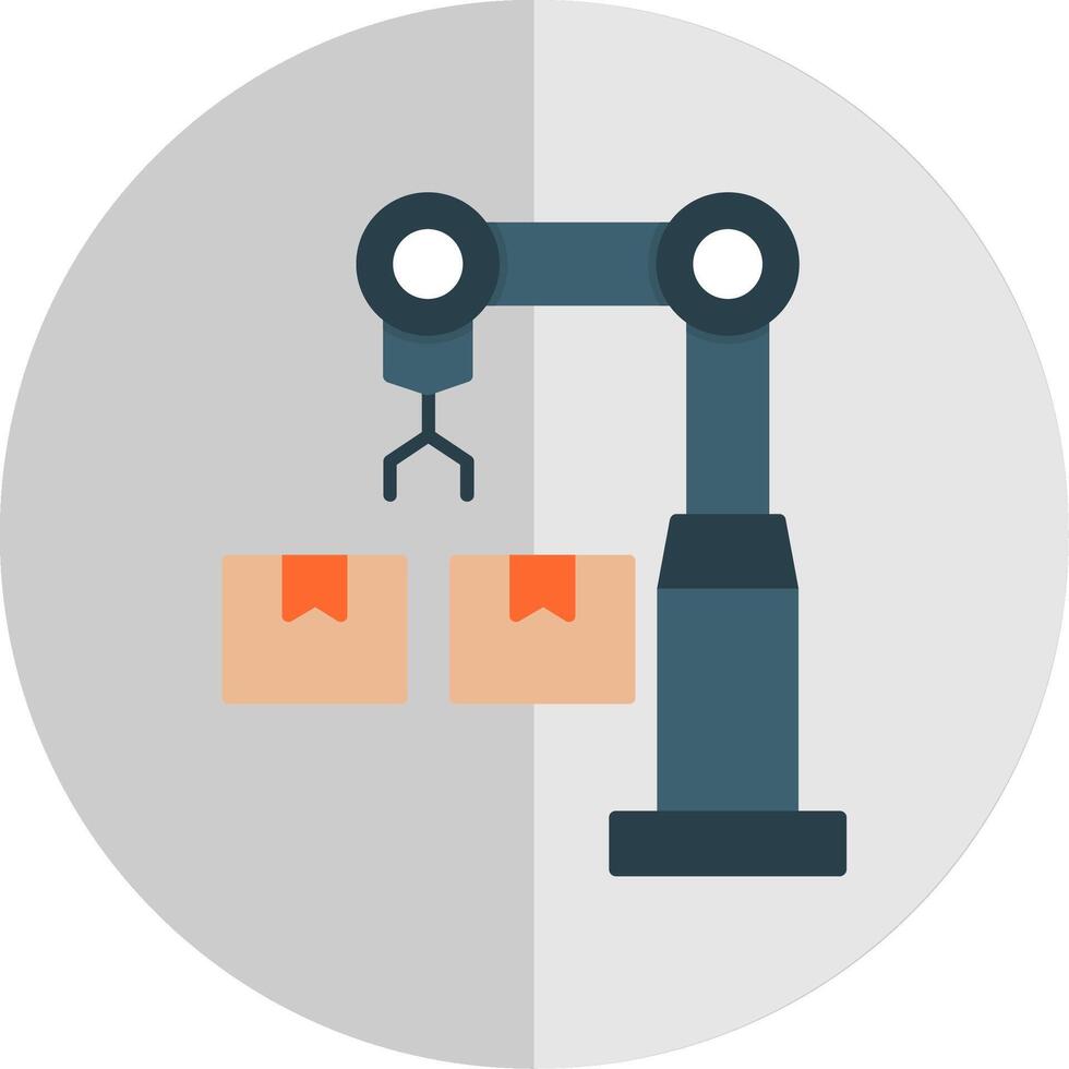 Industrial Robot Flat Scale Icon vector