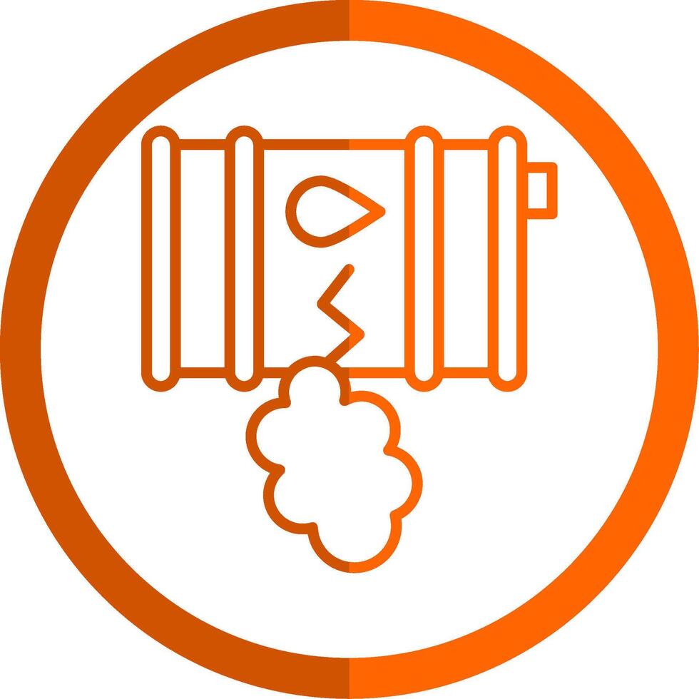 Oil Leak Line Orange Circle Icon vector