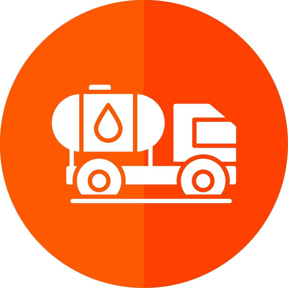 Tank Truck Glyph Red Circle Icon vector