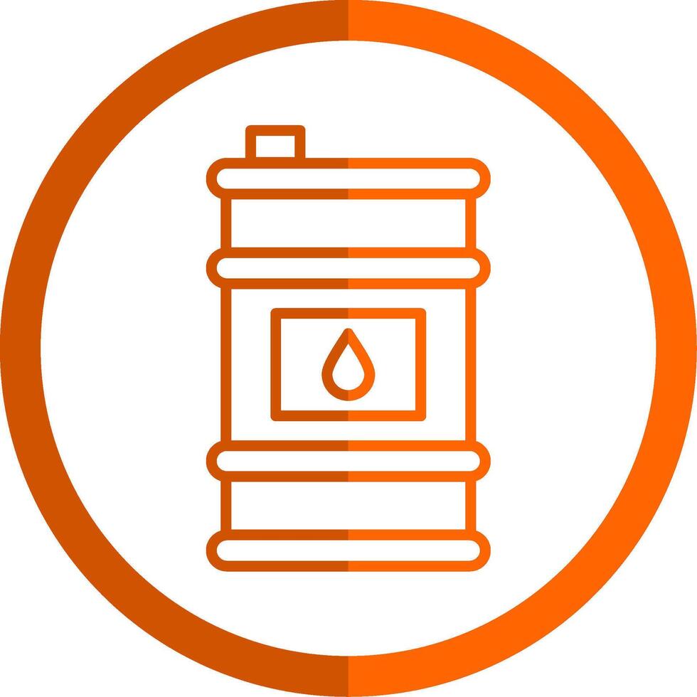 Oil Barrel Line Orange Circle Icon vector