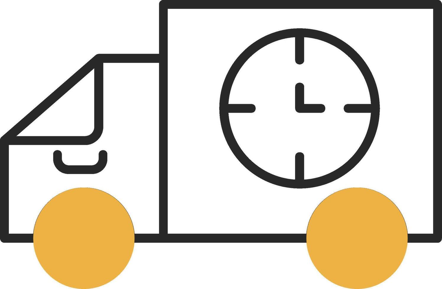 Shipping Time Skined Filled Icon vector