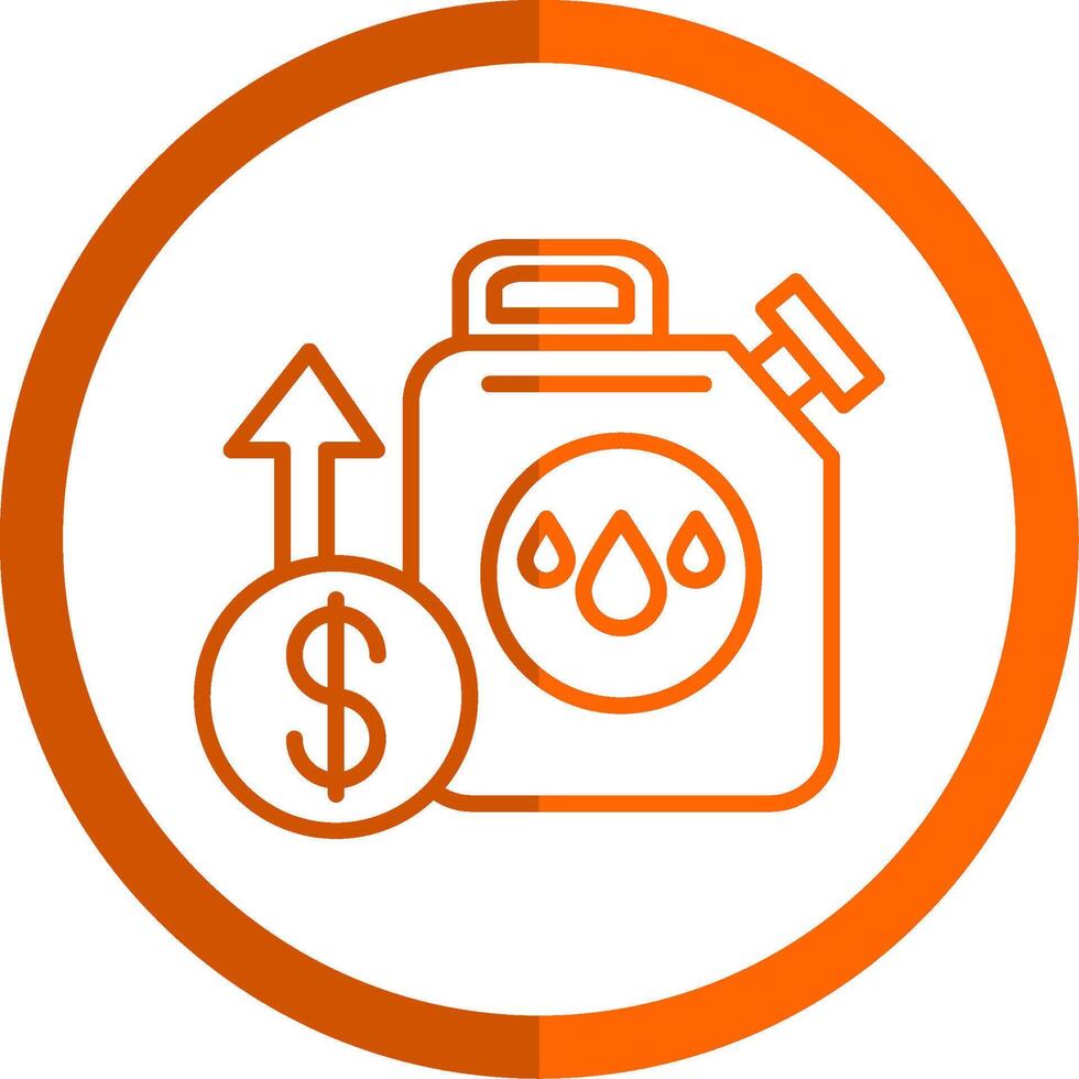 Oil Price Line Orange Circle Icon vector