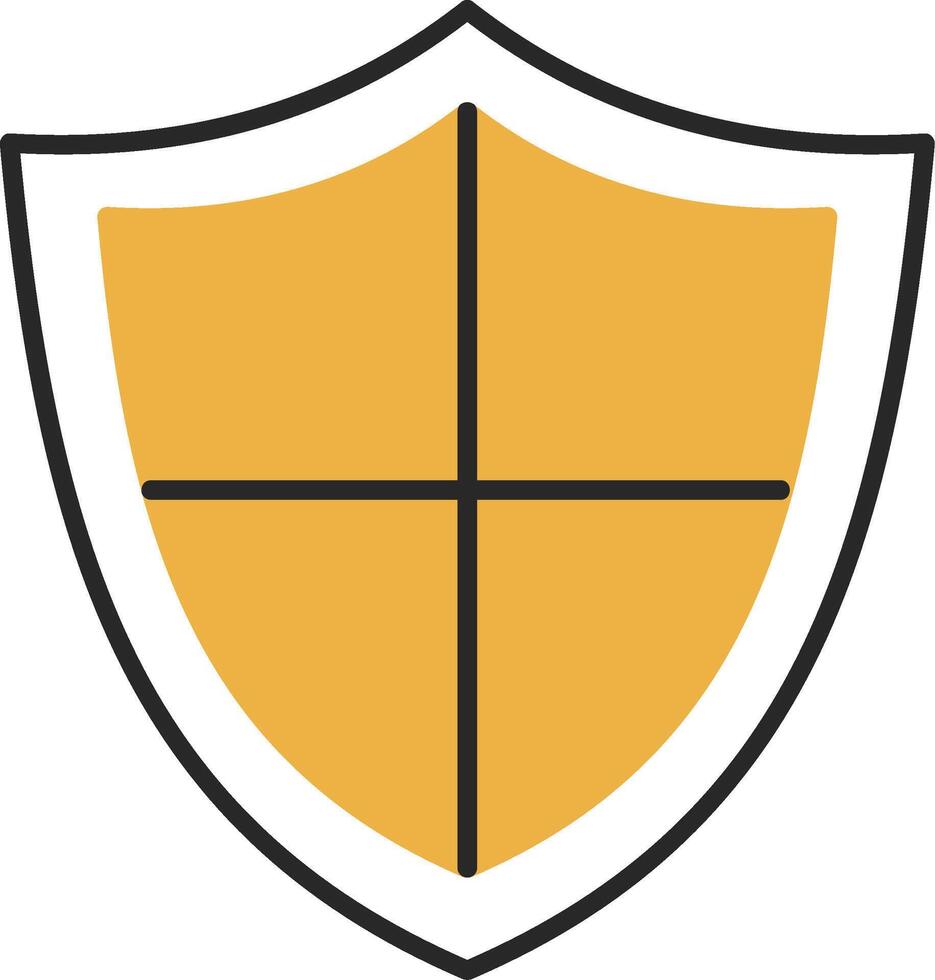 Shield Skined Filled Icon vector