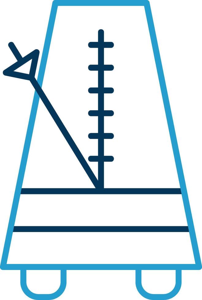 Metronome Line Blue Two Color Icon vector