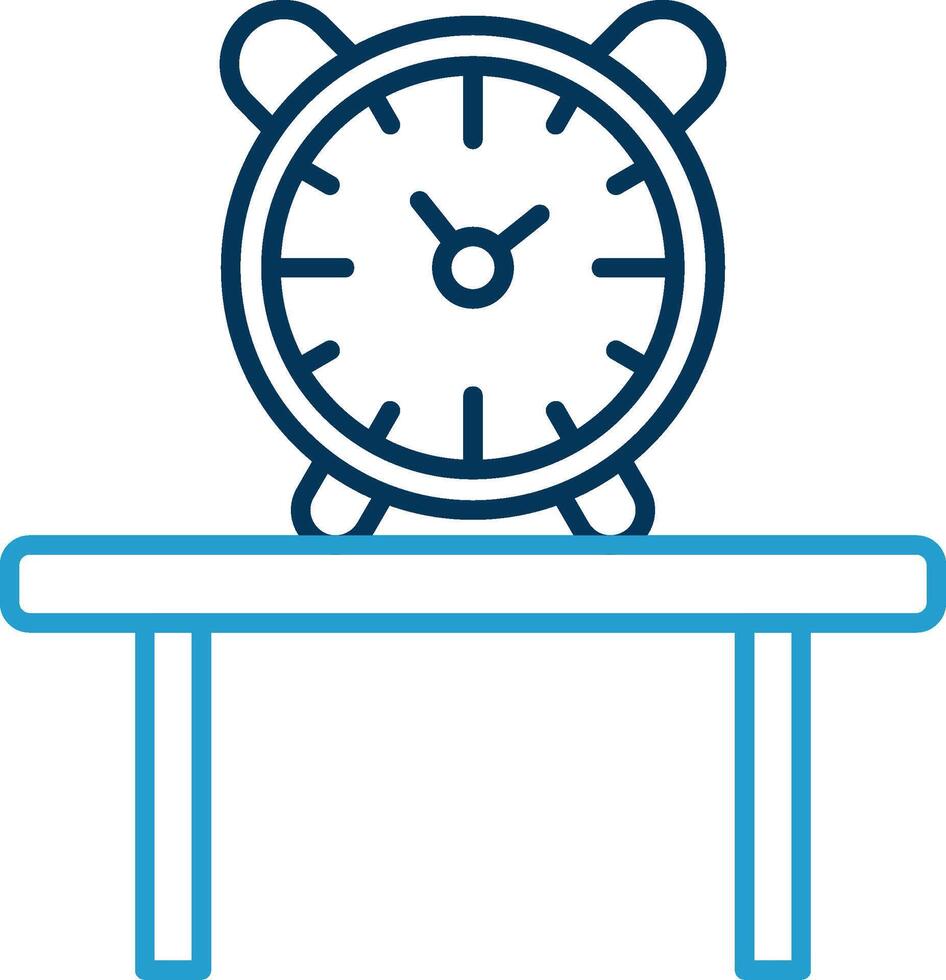 Table Watch Line Blue Two Color Icon vector