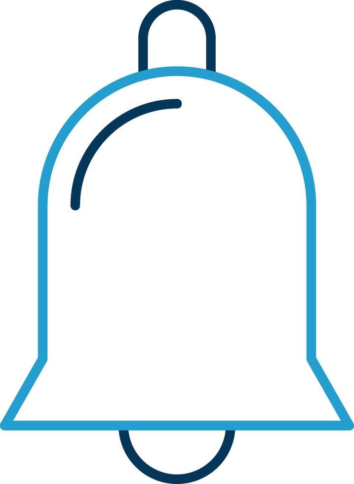 Notification Bell Line Blue Two Color Icon vector