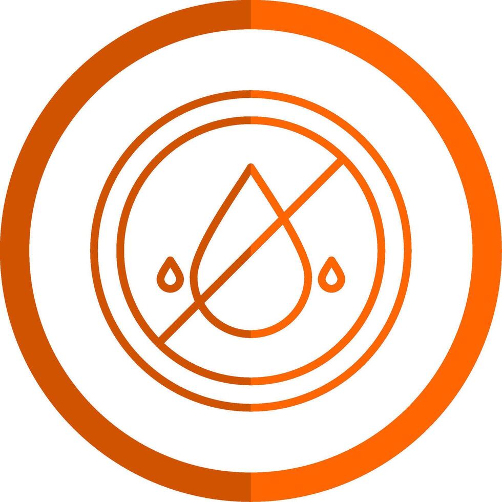 embargo línea naranja circulo icono vector