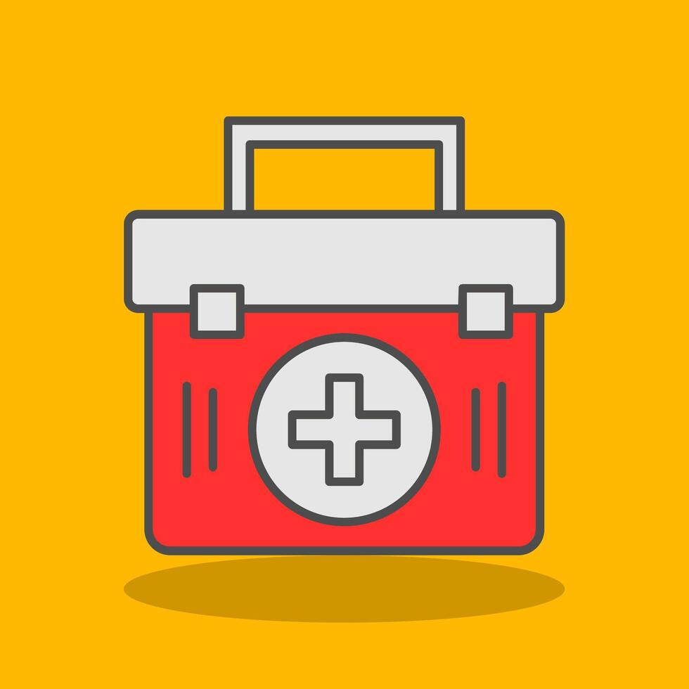 First Aid Kit Filled Shadow Icon vector