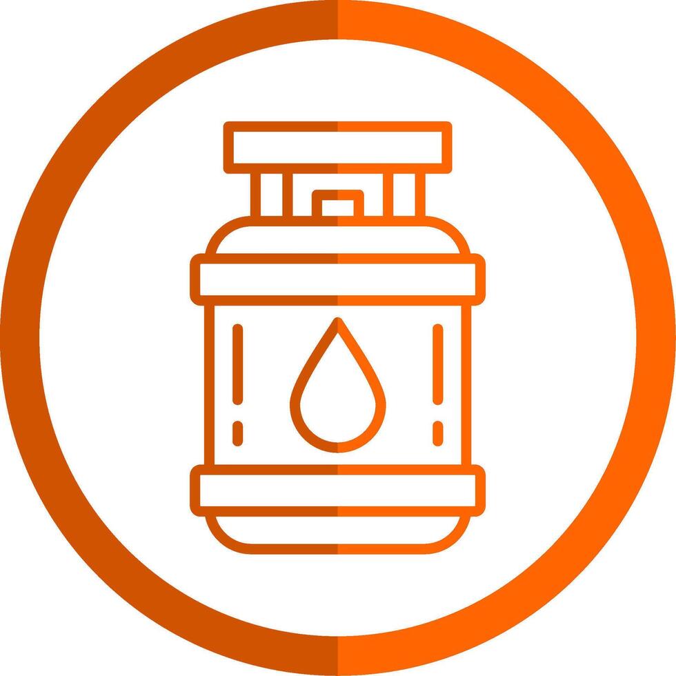 Propane Line Orange Circle Icon vector