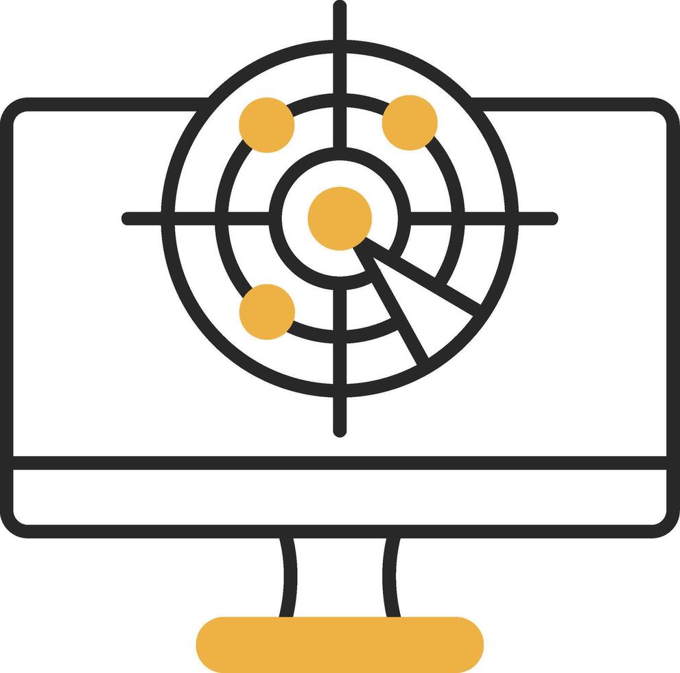 Radar Skined Filled Icon vector