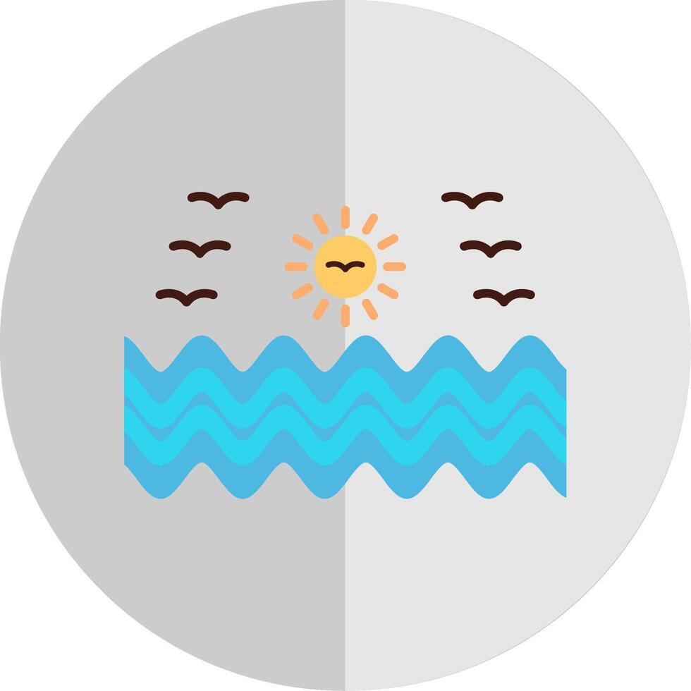 Sea Water Flat Scale Icon vector