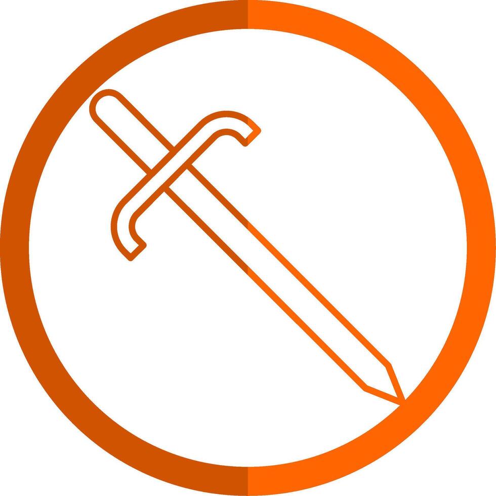 Cutlass Line Orange Circle Icon vector