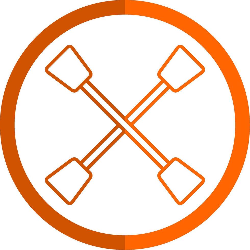 Paddles Line Orange Circle Icon vector