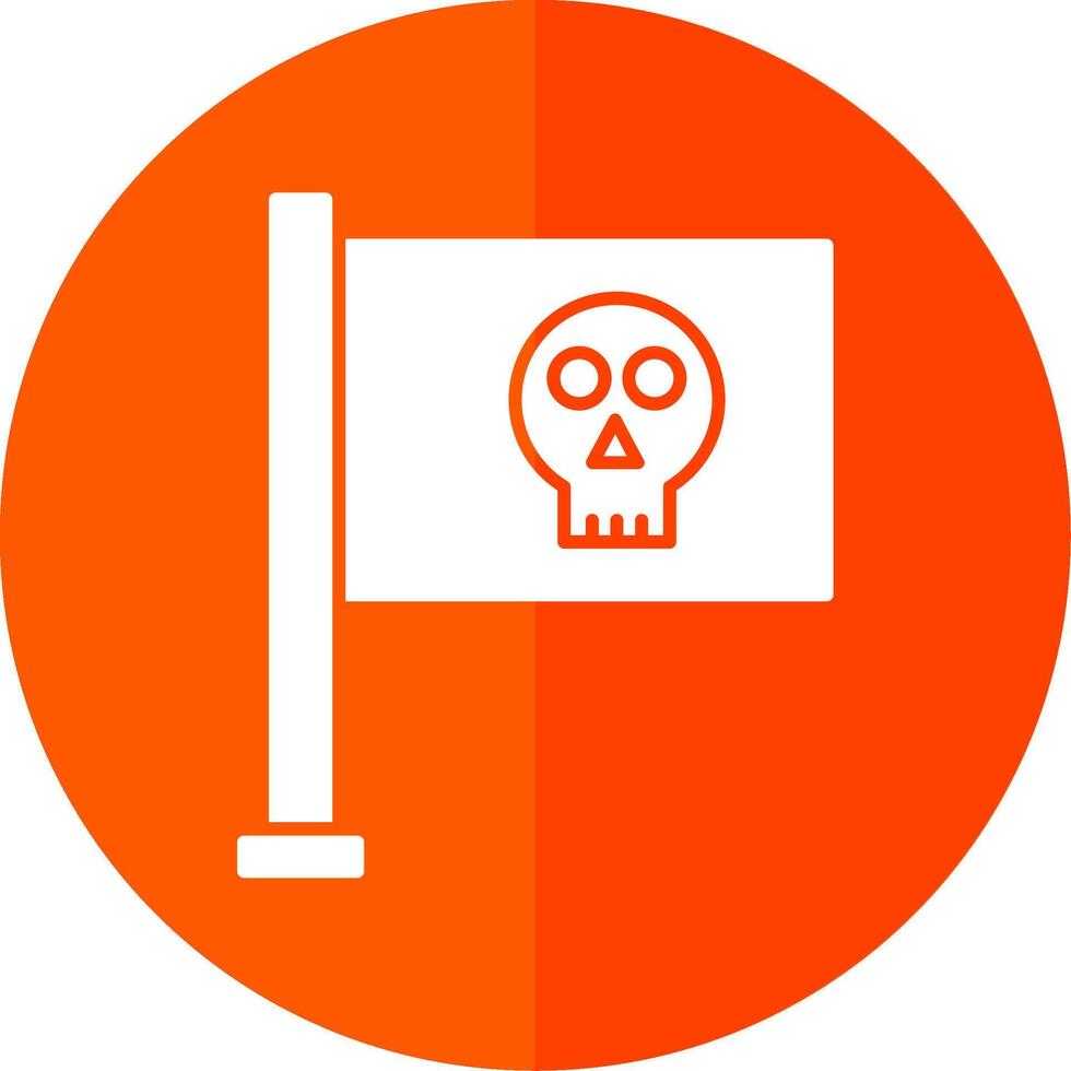 Pirate Flag Glyph Red Circle Icon vector