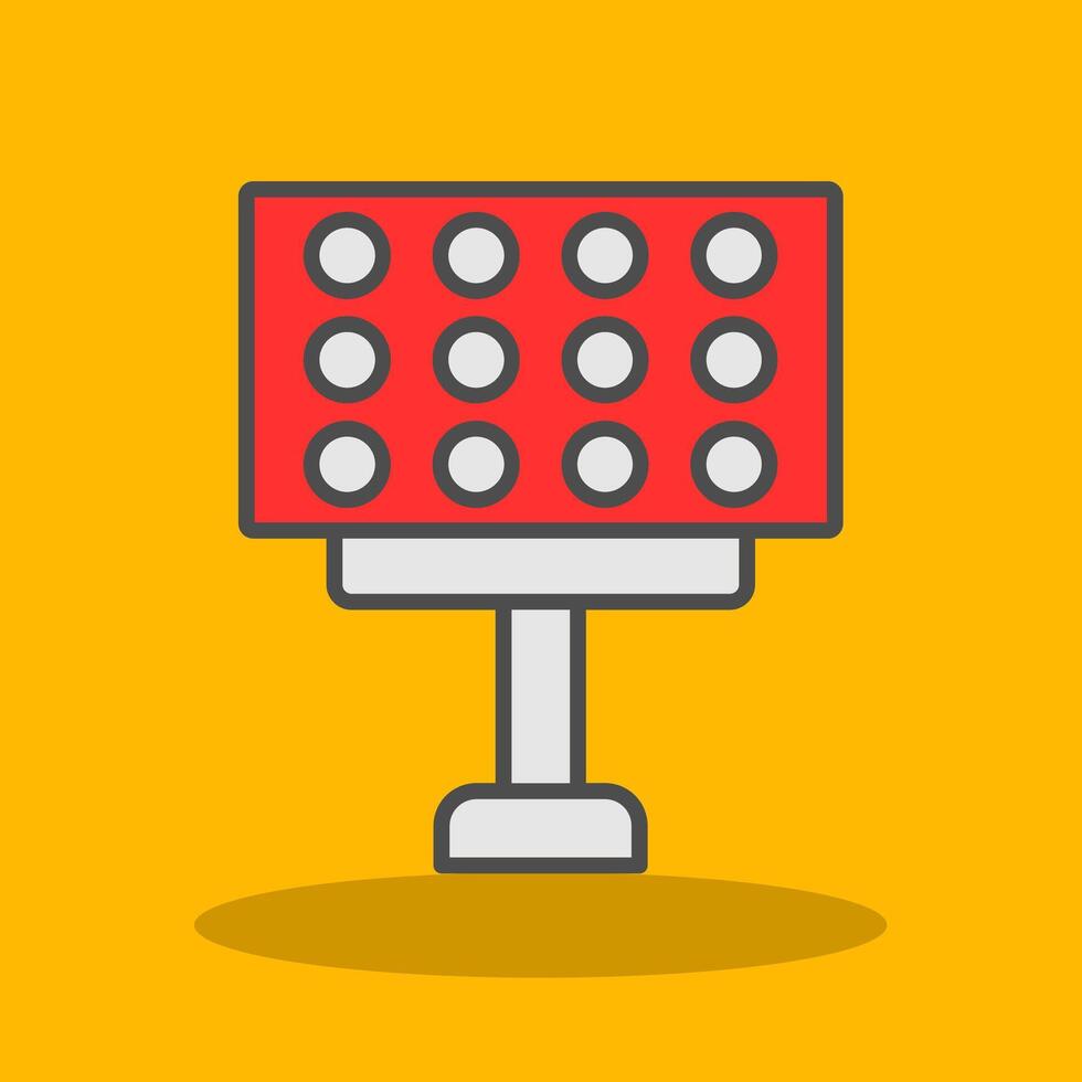 Stadium Lights Filled Shadow Icon vector