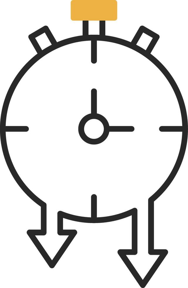 Timer Skined Filled Icon vector