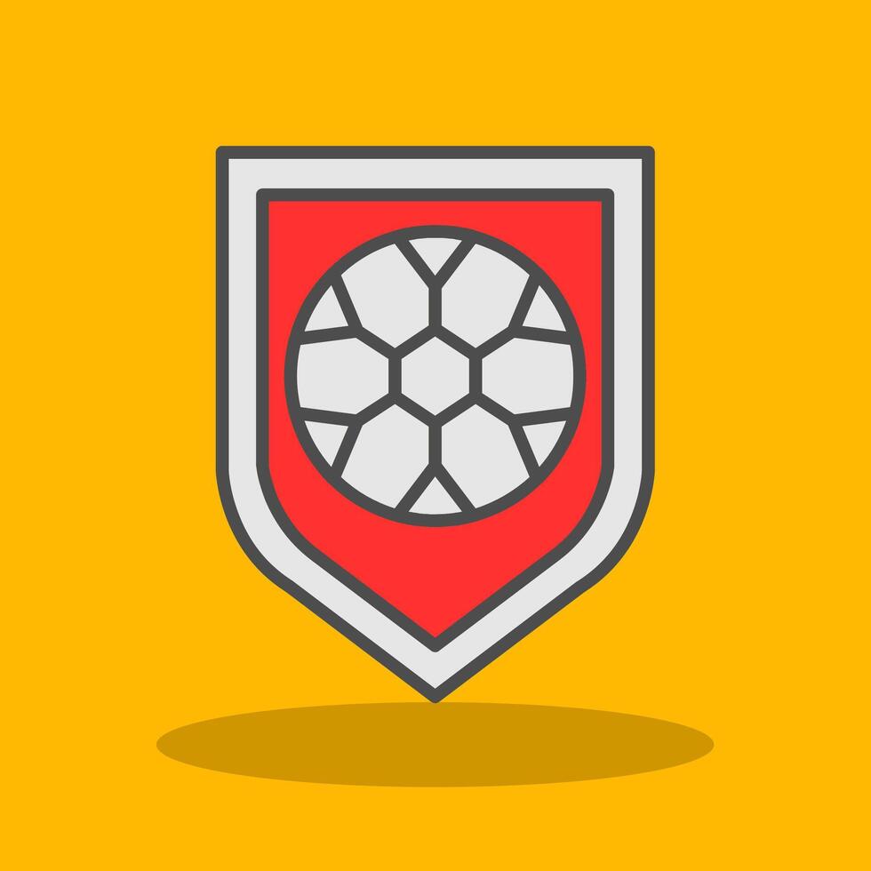 Football Badge Filled Shadow Icon vector