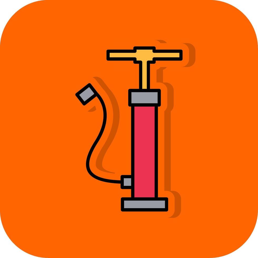 Hand Air Pump Filled Orange background Icon vector