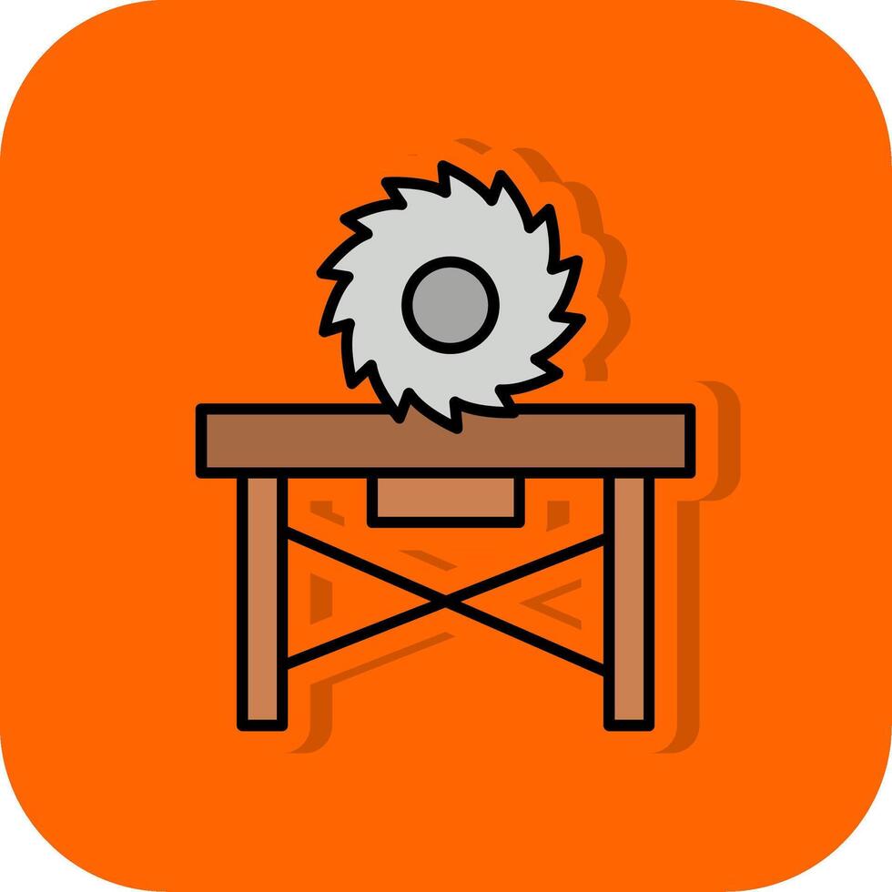 Circular Saw Filled Orange background Icon vector
