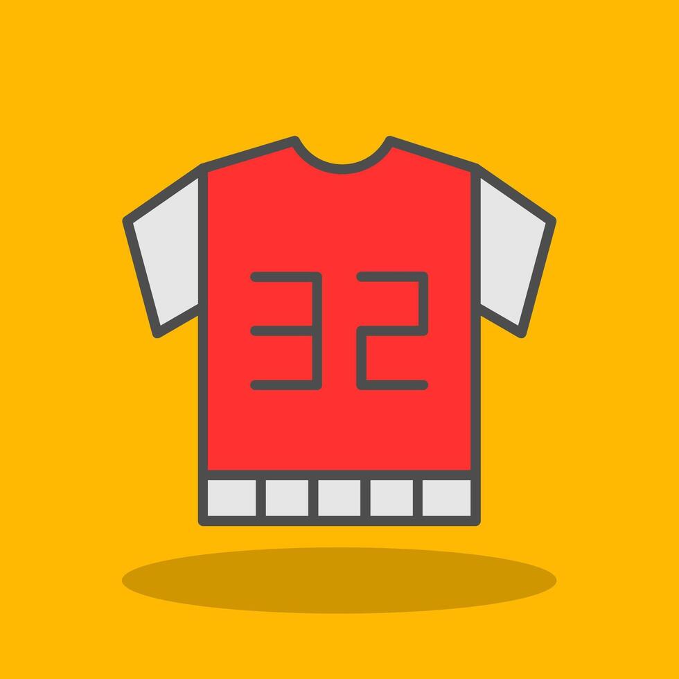 Football Jersey Filled Shadow Icon vector