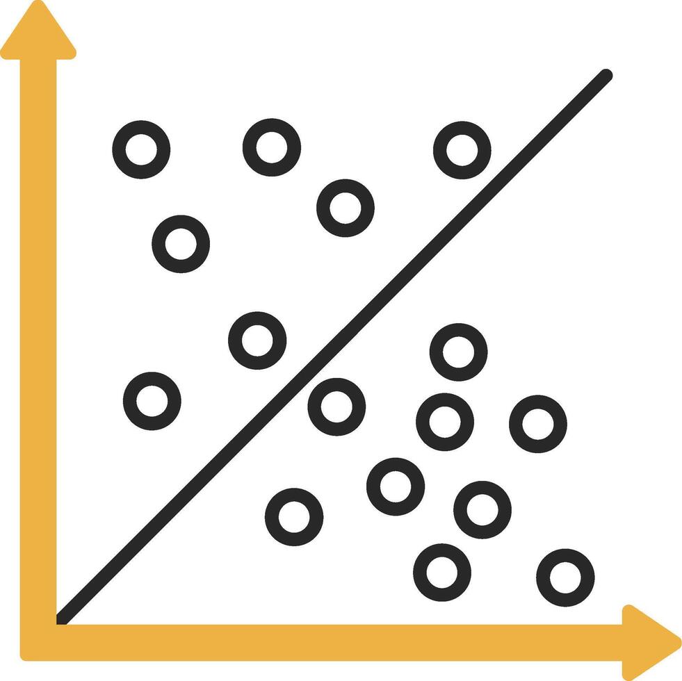 Scatter Graph Skined Filled Icon vector