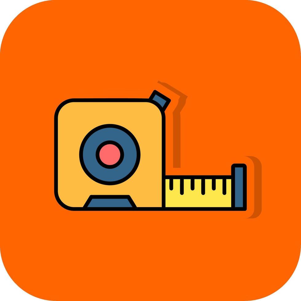 Measuring Filled Orange background Icon vector