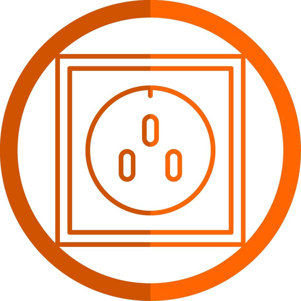Socket Line Orange Circle Icon vector