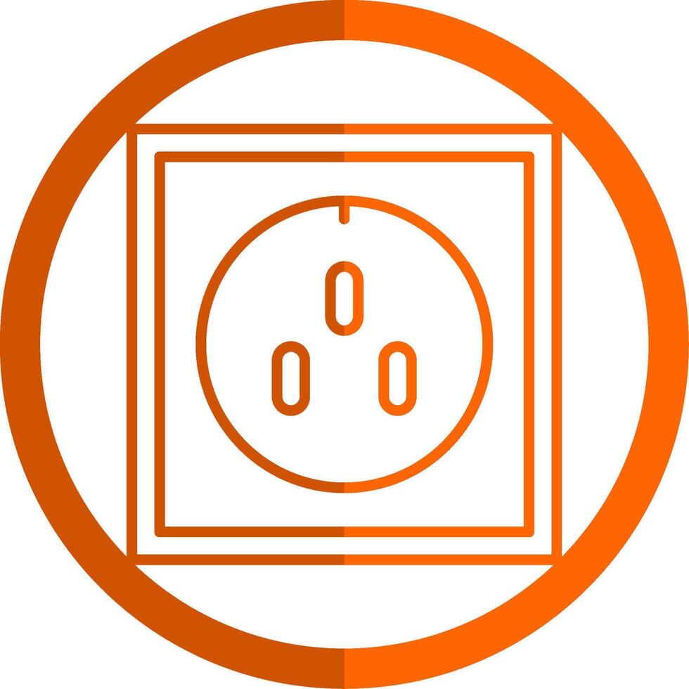 Socket Line Orange Circle Icon vector