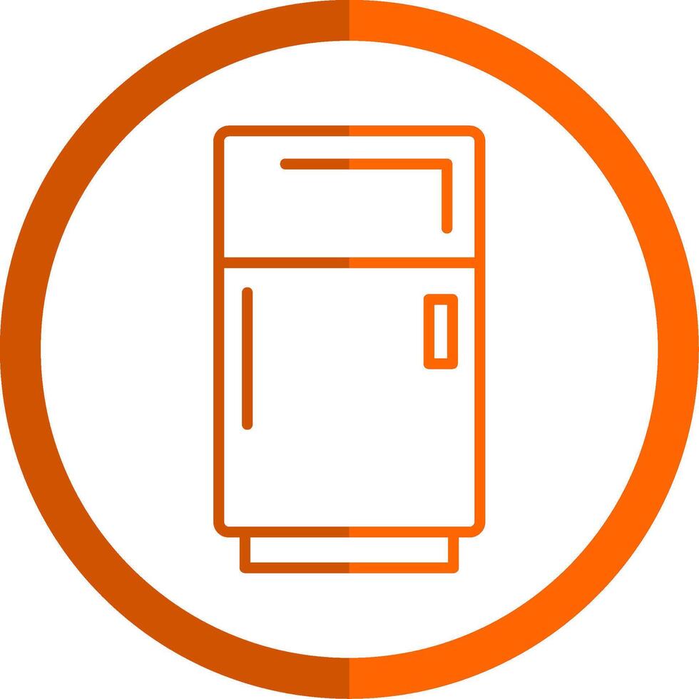 Fridge Line Orange Circle Icon vector