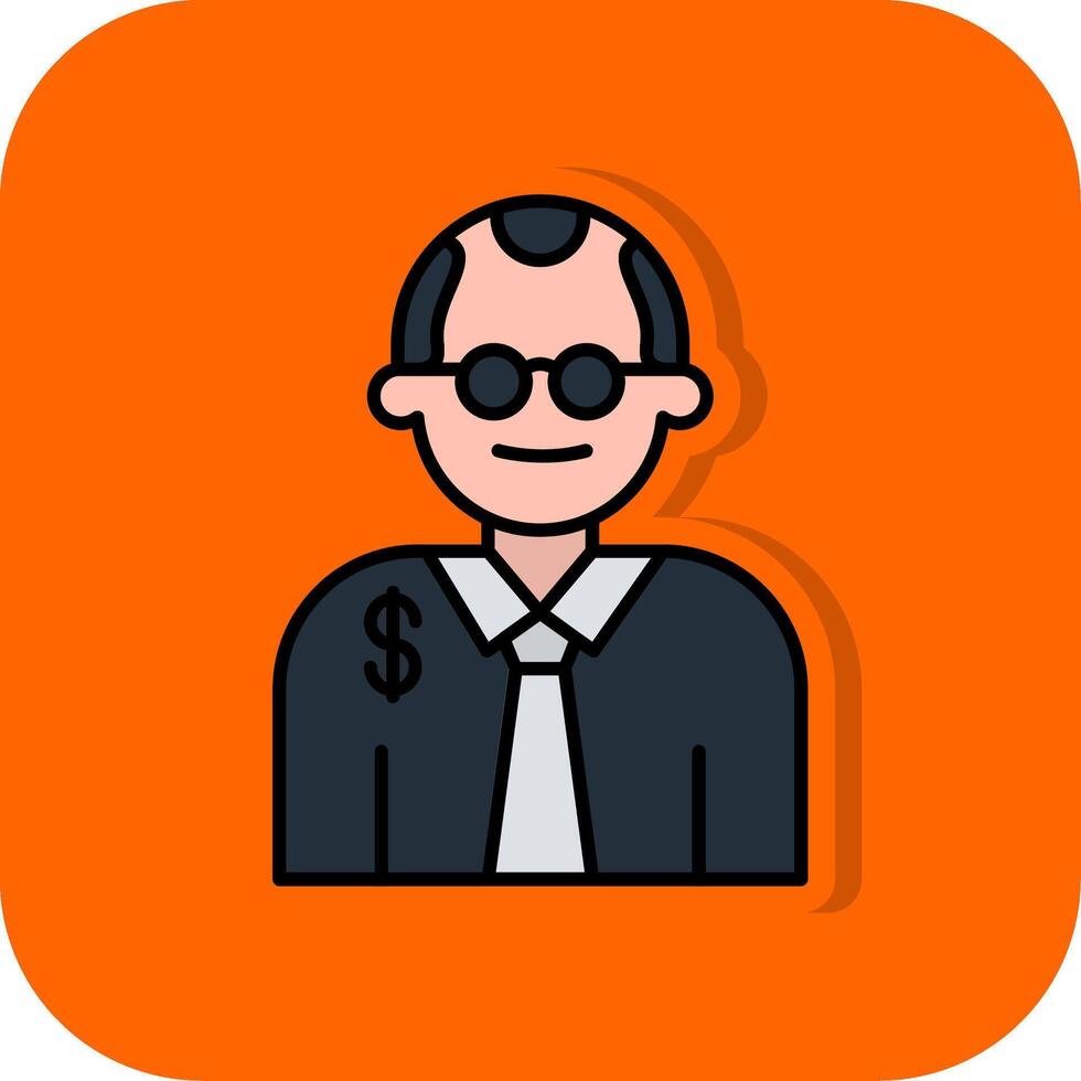 Judge Filled Orange background Icon vector