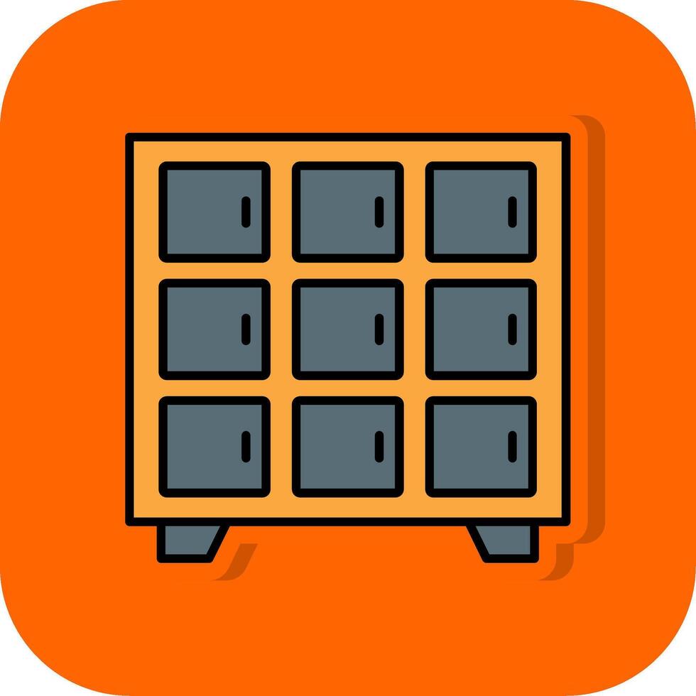 Locker Filled Orange background Icon vector