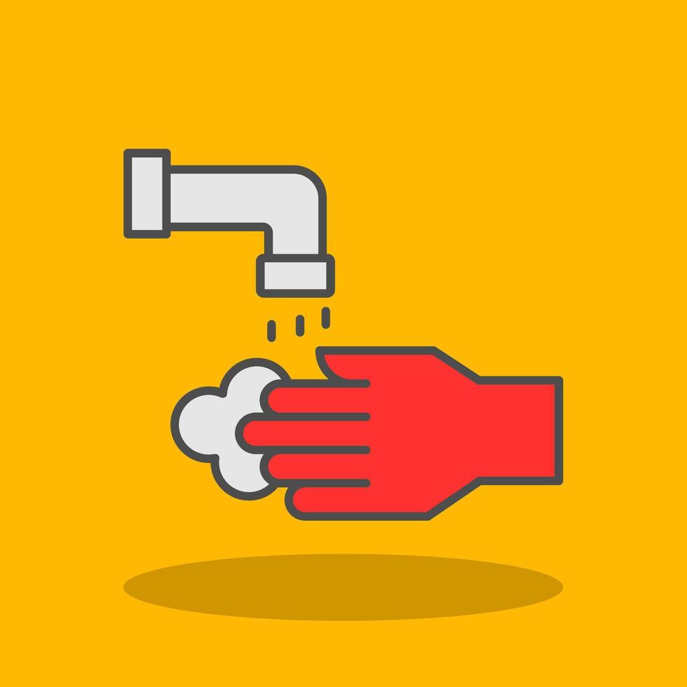 Washing Hands Filled Shadow Icon vector