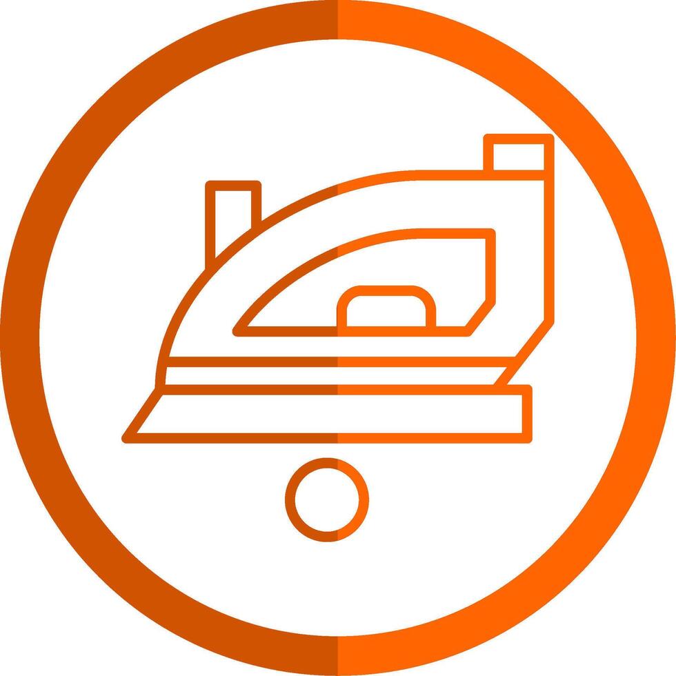 Iron Line Orange Circle Icon vector