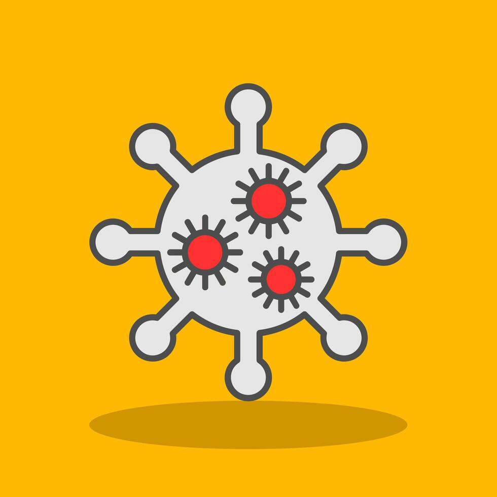 Virus Filled Shadow Icon vector