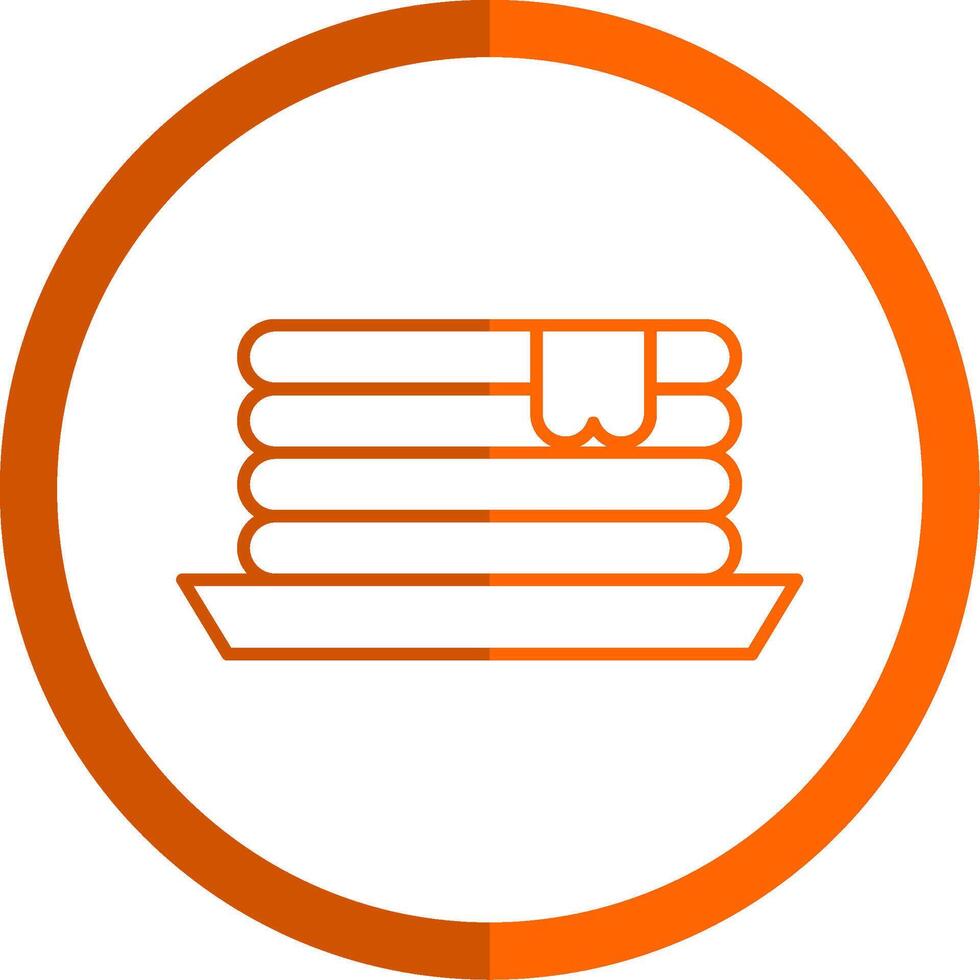 Pancake Line Orange Circle Icon vector