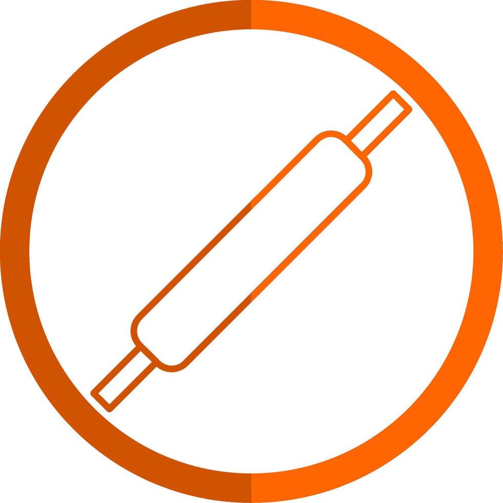 Rolling Pins Line Orange Circle Icon vector