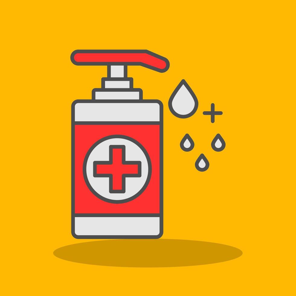 Hand Sanitizer Filled Shadow Icon vector
